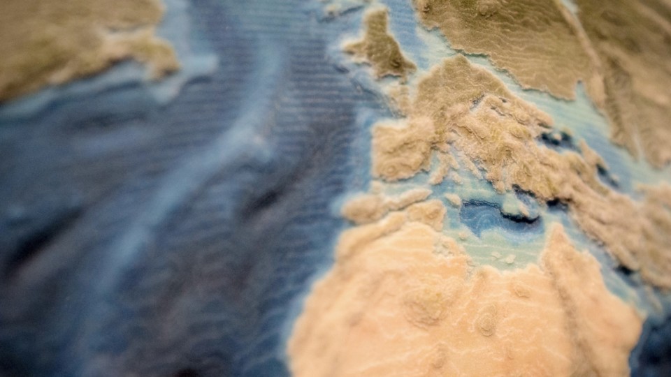 3D-Print, Palaeogeografie, Erde 30ma, zoom, ikonaut