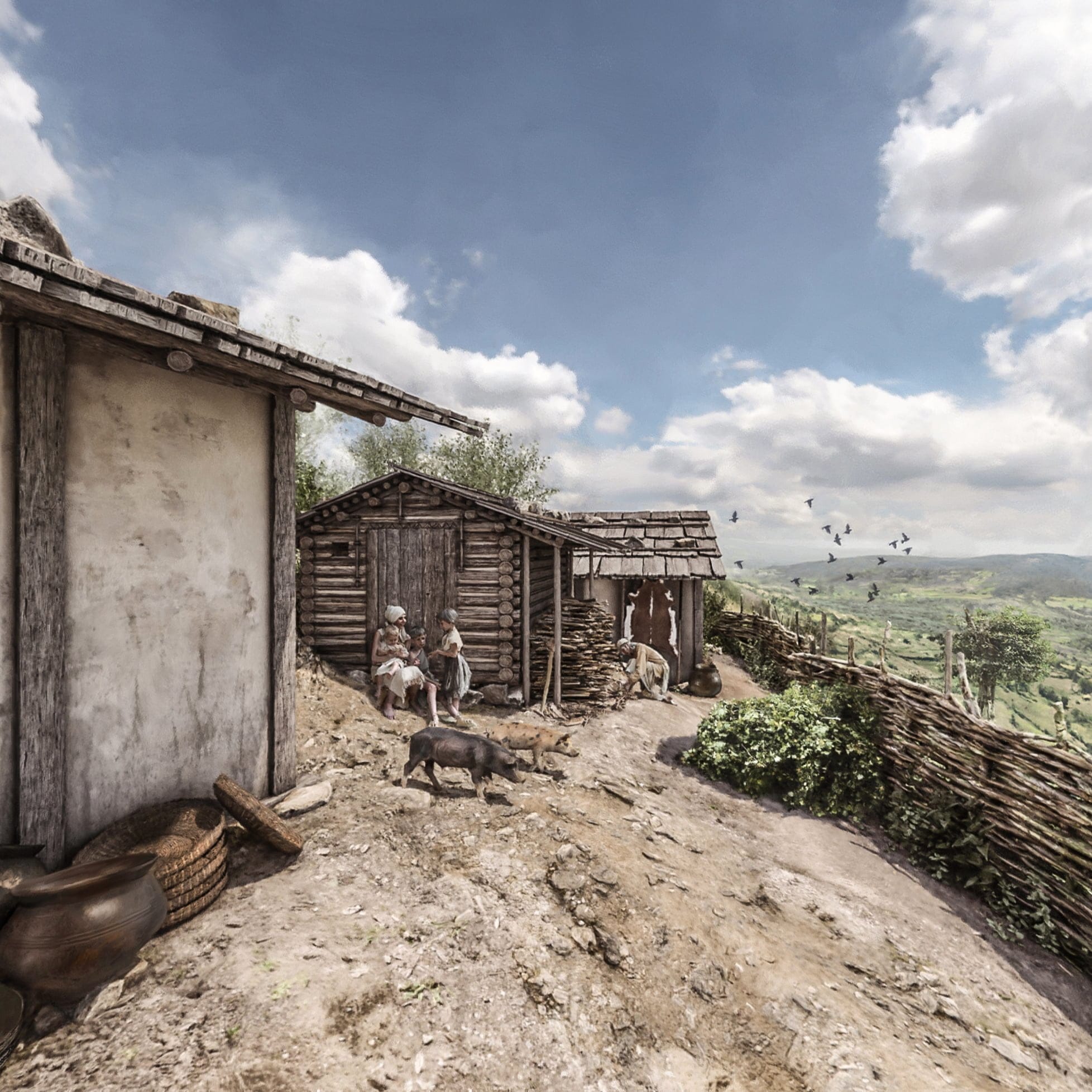 Kestenberg, bronzezeitliche Höhensiedlung, Bronze Age Hilltop Settlement, 3D-Rekonstruktion, ikonaut
