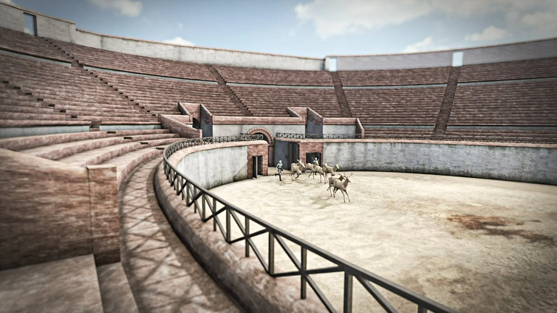 Augusta Raurica, Amphitheater, Screen, Venatio, ikonaut