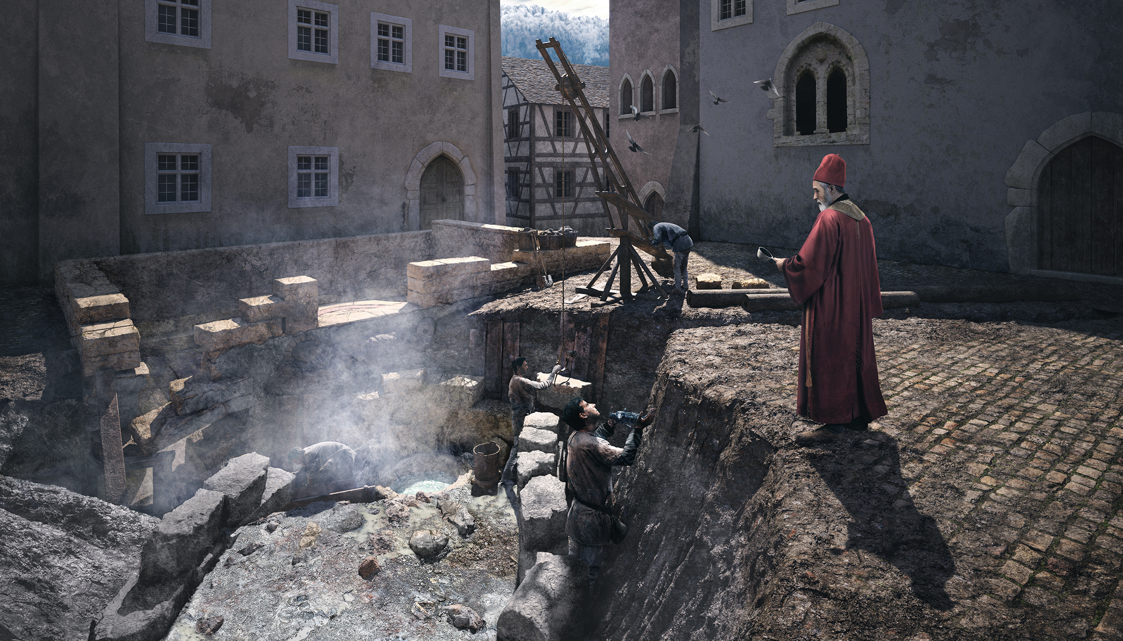 1420, Baustelle, Baden, ikonaut