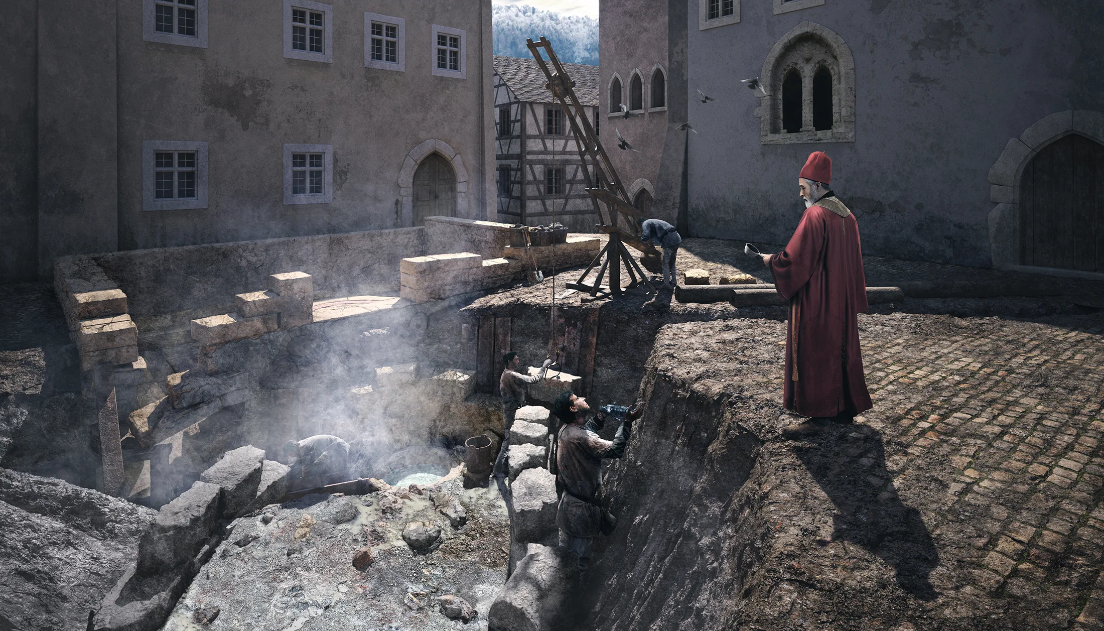 1420, Baustelle, Baden, ikonaut