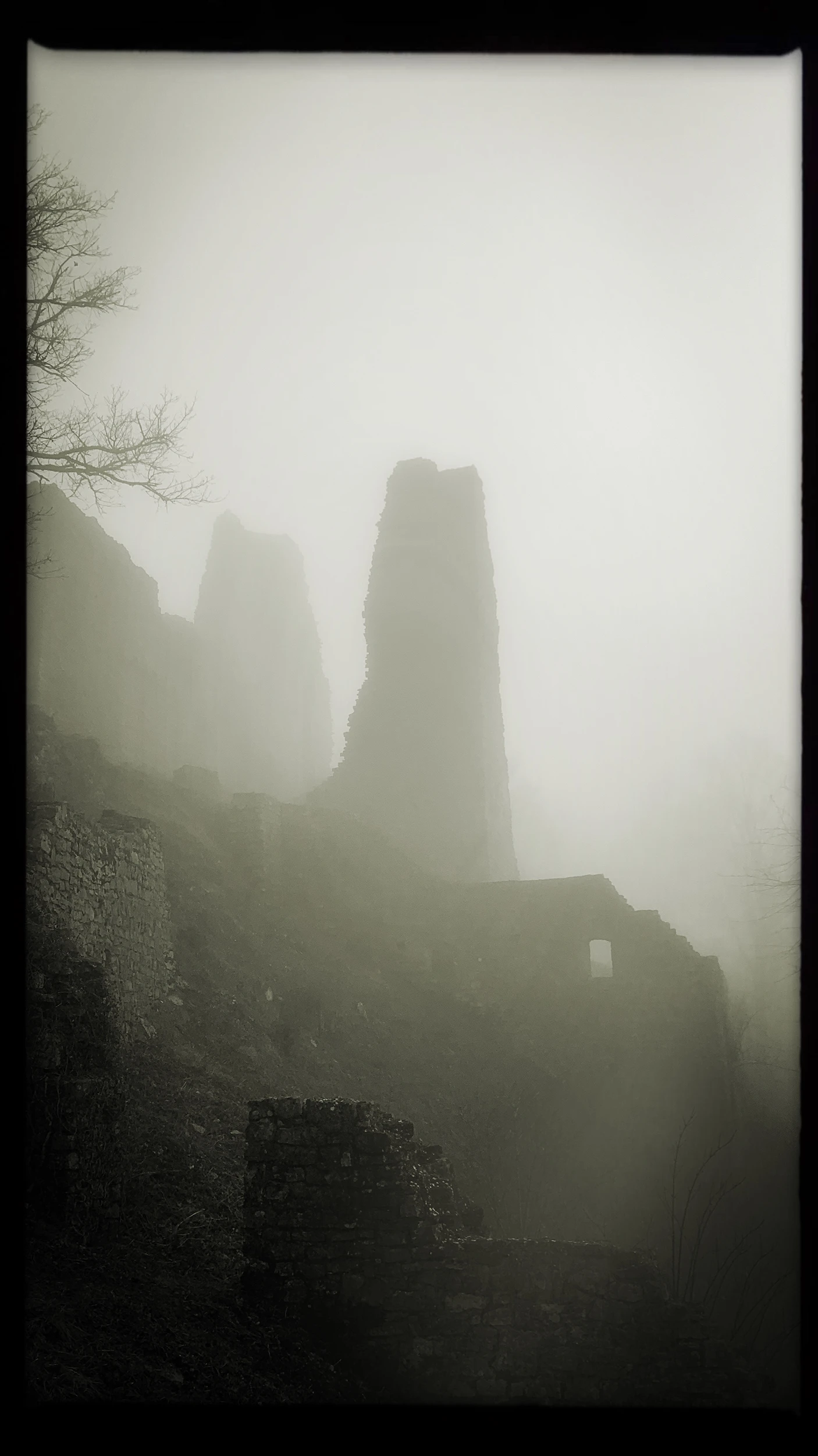 Ruine Schenkenberg im Nebel